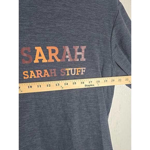Sarah Monogram Shirt Stretchy Womens Large Gray Casual School Holiday Fall - Picture 4 of 4